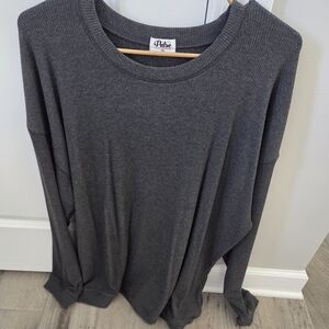 Pulse Charcoal Ribbed Long Sleeve Shirt